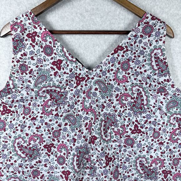 Lane Bryant Blouse Womens Sz 24 Sleeveless Multi Color Floral Flowy Dressy Top - Picture 5 of 10